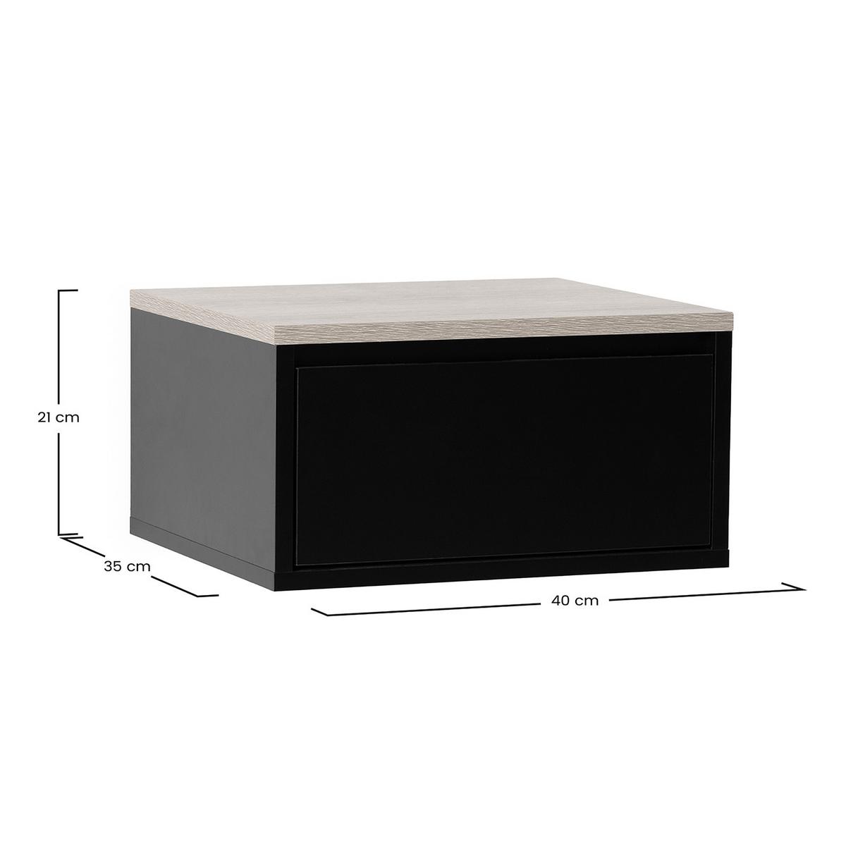 NACHTTISCH schwebende Desi Schwarz/Eiche - Schwarz, Holzwerkstoff (40/21/35cm) - VS Venta-stock