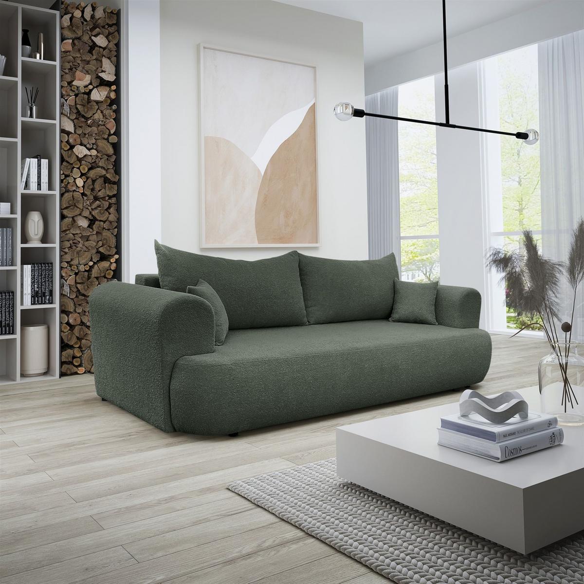 SCHLAFSOFA Anike Stoff Now Or Never - Waldgrün, Holzwerkstoff/Textil (240/78/110cm) - Fun Möbel