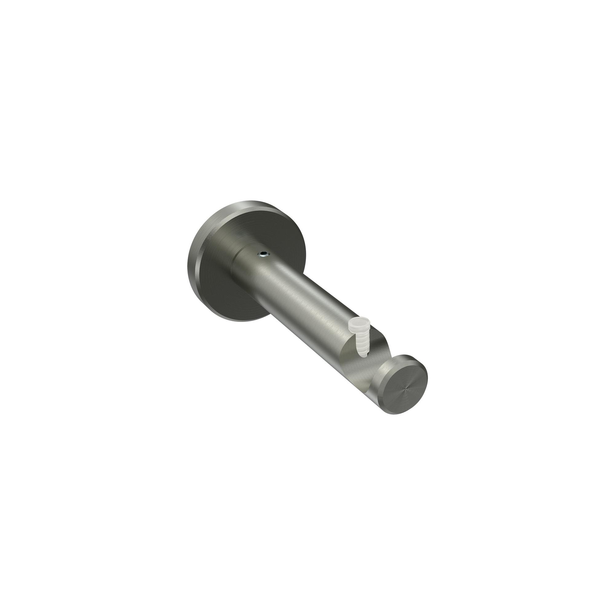 TRÄGER FÜR GARDINENSTANGEN 16 mm Ø, Medium 1-läufig, Edelstahl-Optik - Edelstahlfarben, Metall (9.3/4/4cm) - INTERDECO