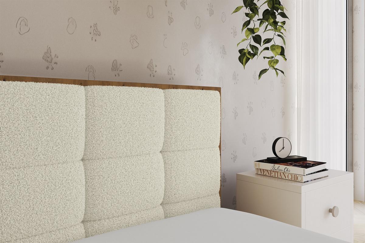 EINZELLBETT Jugendbett mit Bettkasten und Matratze H3/H4, Links - SOVY 80x200 Beige - Champagner, Holzwerkstoff/Textil (80/200cm) - ALTDECOR