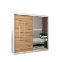 SCHWEBETÜRENSCHRANK 200/200/62 2-türig - Silberfarben/Eiche Artisan, Holz/Kunststoff (200/200/62cm) - Abiks Möbel