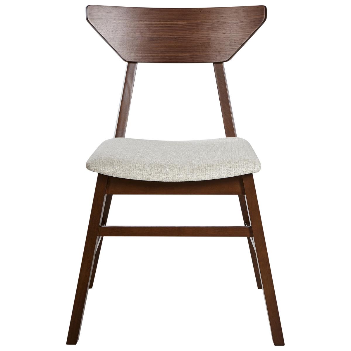 ESSZIMMERSTUHL 2er-Set Dunkelbraun Hopkins - Dunkelbraun/Beige, Holz (54/79/57cm) - Beliani