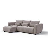 ECKSOFA SORENO 4-Sitzer, dunkelbeige - Beige/Schwarz, Holz/Textil (293/171cm) - Wozimo