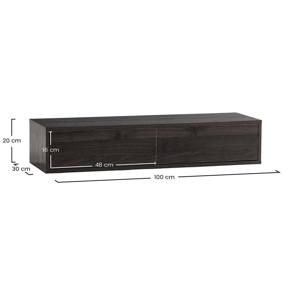 KONSOLENTISCH schwebender Auri 2 schubladen Walnuss-Optik - Walnussfarben, Holzwerkstoff (100/20/30cm) - VS Venta-stock