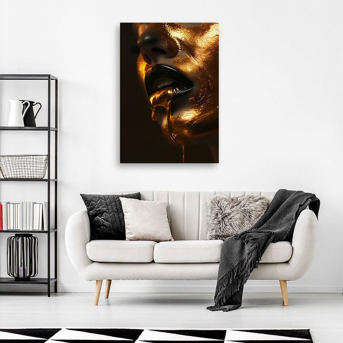 KUNSTDRUCK Schwarz 60/90 cm - Schwarz, Textil (60/90cm) - KUNSTLOFT