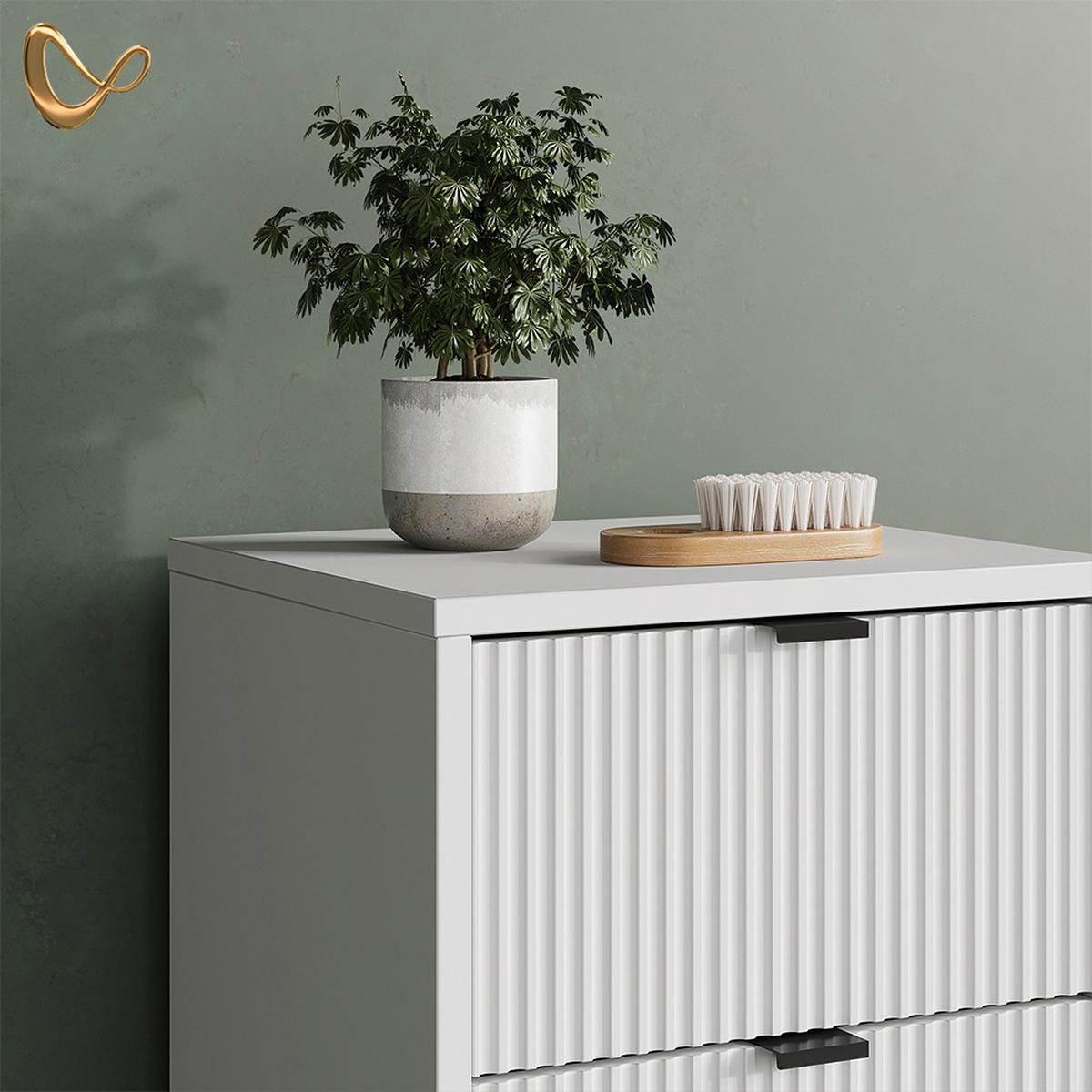 BADMÖBEL-SET ATERNO Weiß 4 Teile - Weiß, Holzwerkstoff (70/63/45cm) - Livinity®