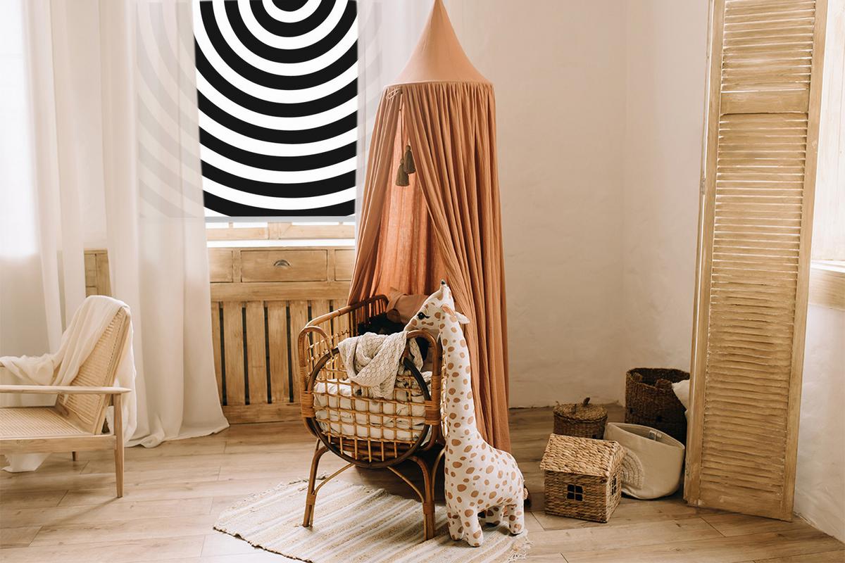 INNENROLLO - Fensterrollo - Rollo - 60x40 cm - Hypnotisierender Kreis - Schwarz, Kunststoff (60/140/0.5cm) - TULUP
