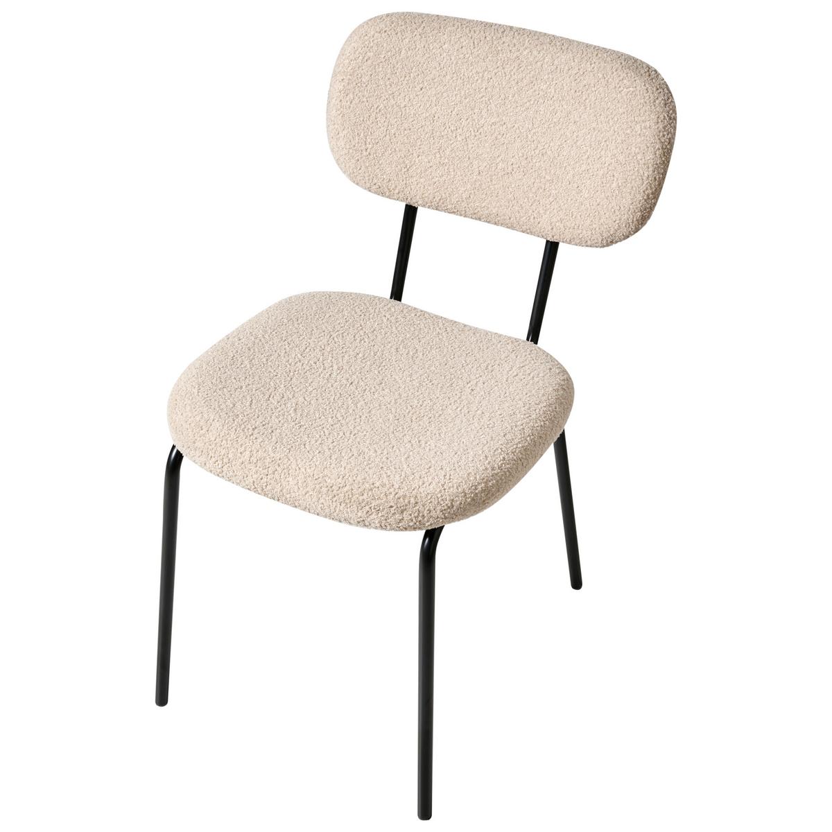 ESSZIMMERSTUHL 2er-Set Beige Adair - Beige/Schwarz, Textil (50/83/62cm) - Beliani