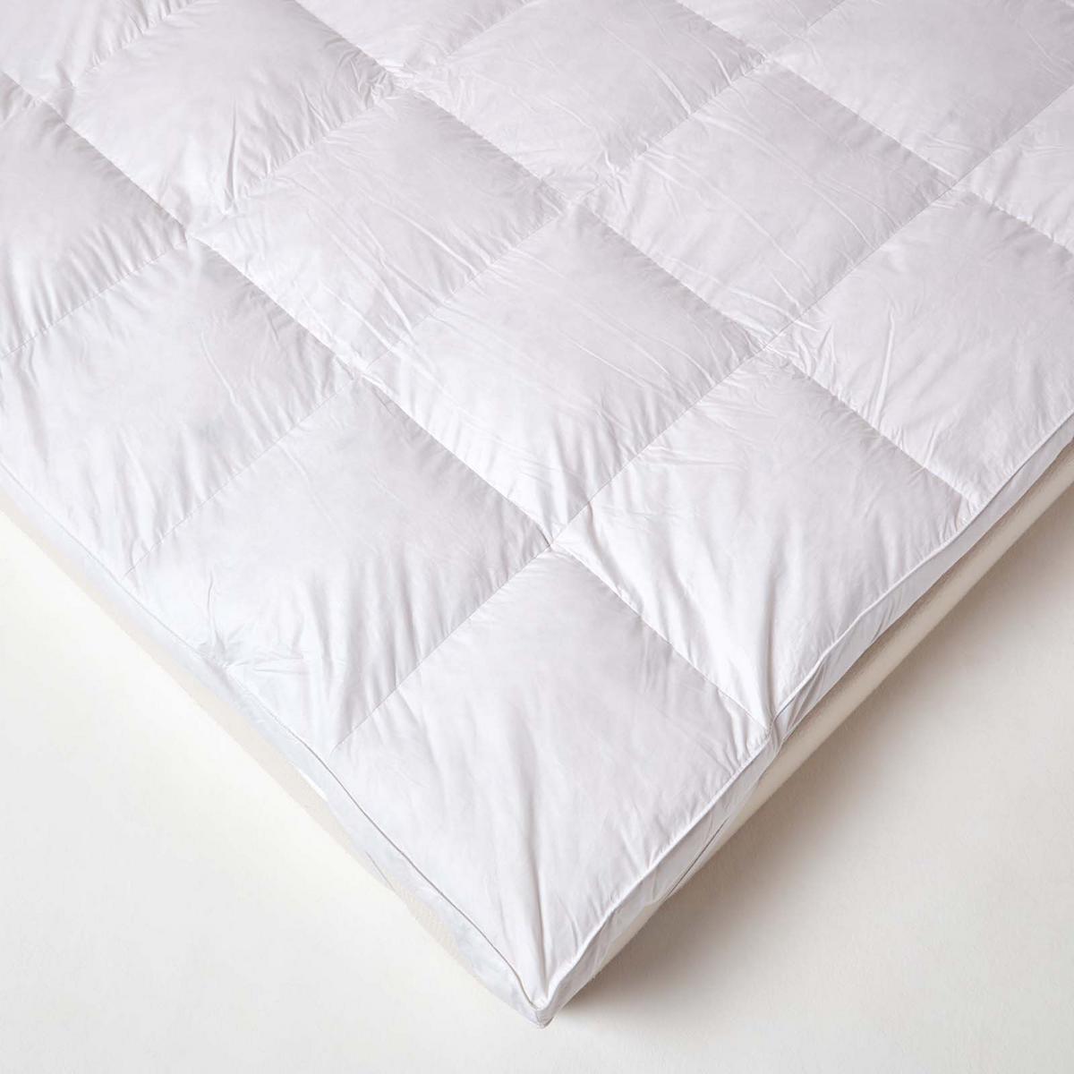 MATRATZENTOPPER 135/190 cm mit Federfüllung - Weiß, Textil (135/190cm) - Homescapes
