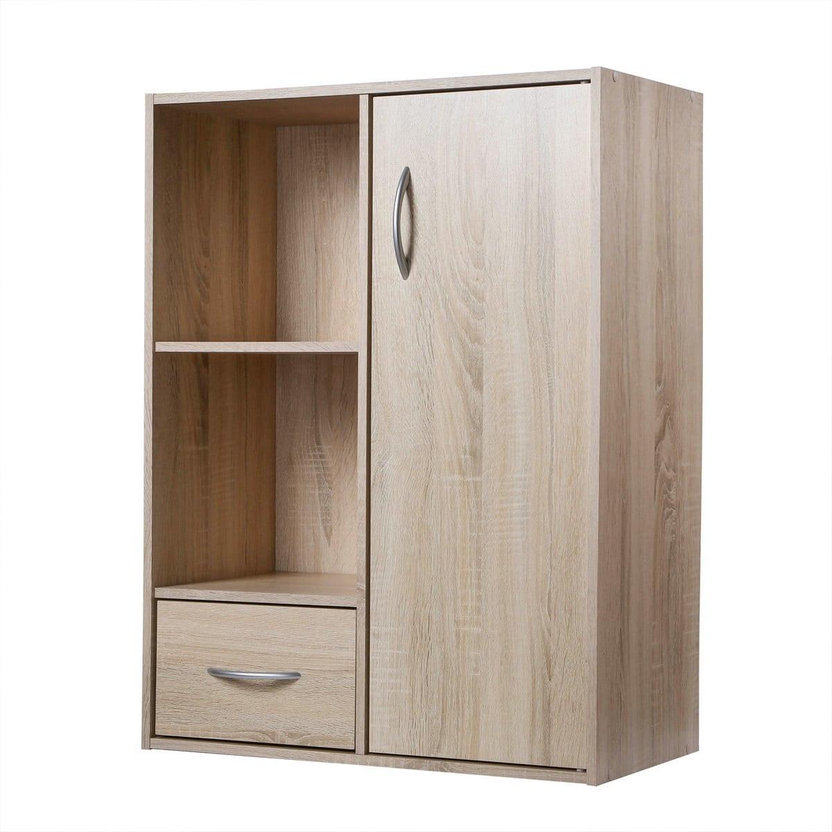 SCHRANK mit 2 Fächern, 1 Schublade und 1 Tür - Eschefarben, Holzwerkstoff (29.5/80/11cm) - Calicosy