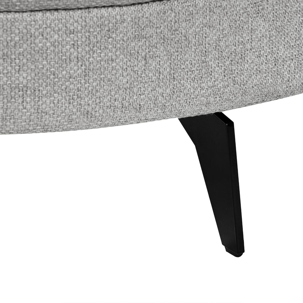 CHAISELONGUE Kunstleinen Grau Yuri - Dunkelgrau/Schwarz, Textil (111/88/151cm) - Beliani