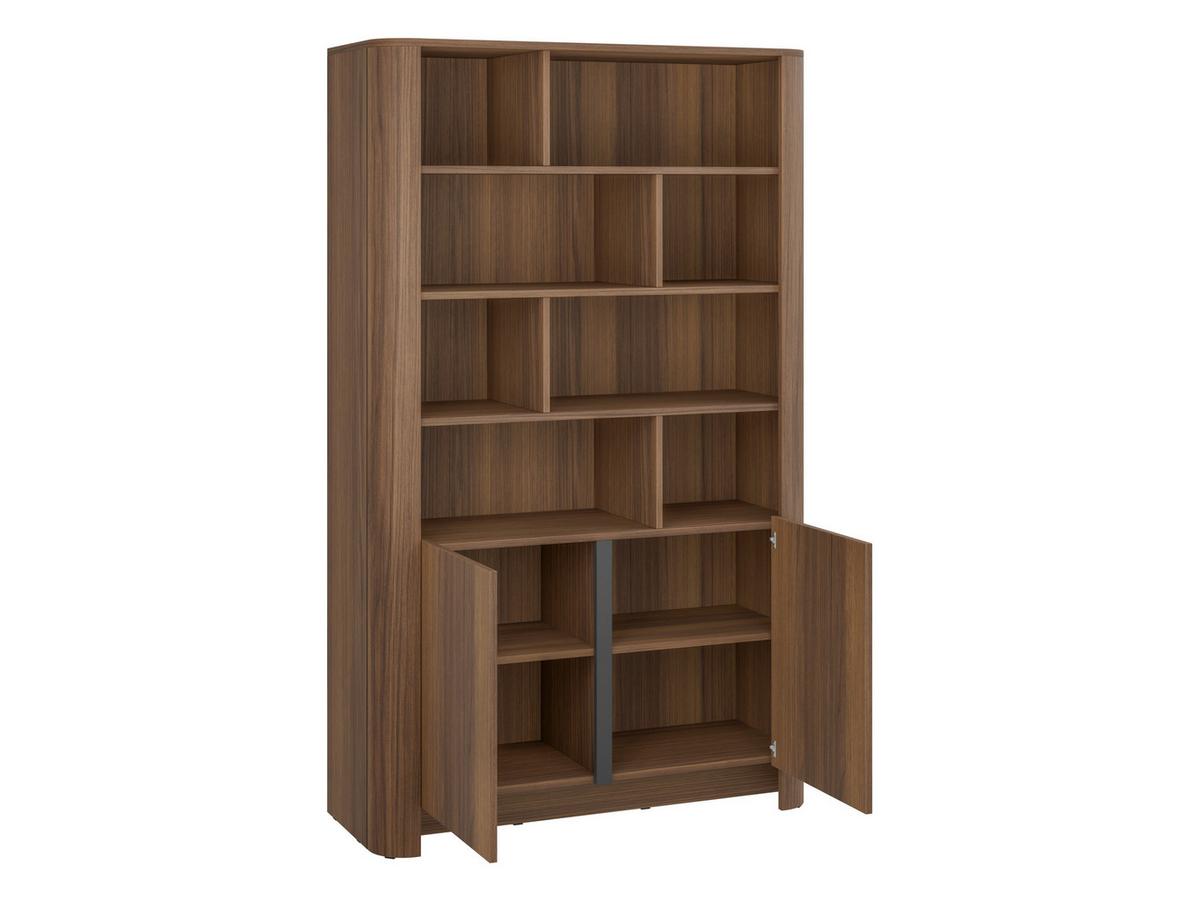 STANDREGAL Bari RG103 - Nussbaumfarben/Schwarz, Holzwerkstoff/Kunststoff (103/170/39cm) - MIRJAN24