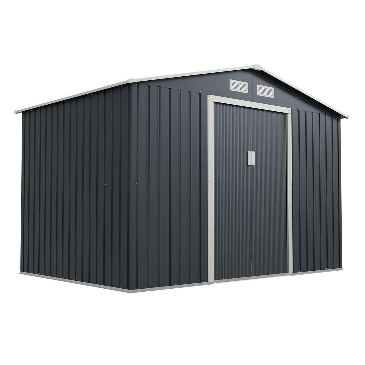 GERÄTESCHUPPEN XL Anthrazit - Anthrazit, Metall (280/190/182cm) - Juskys