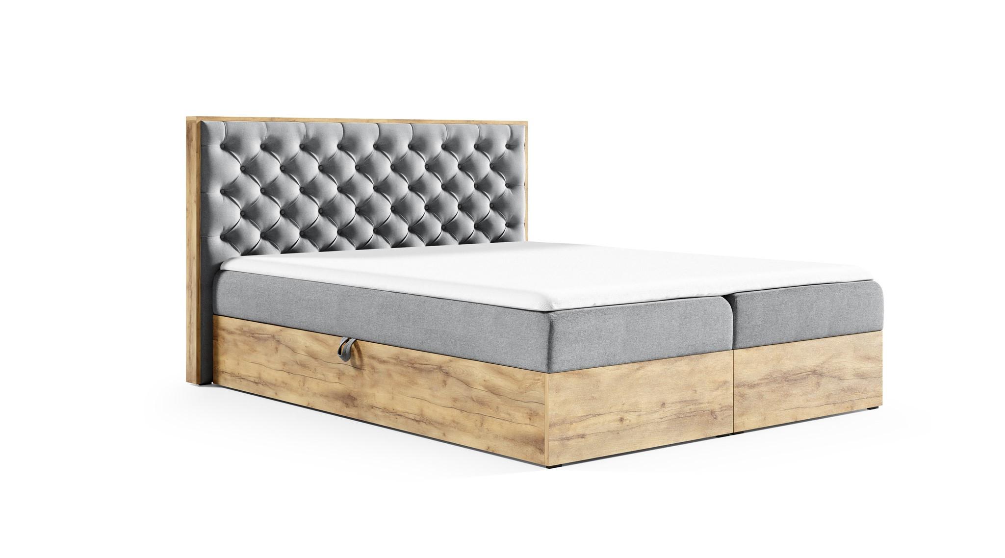 BOXBETT Diona Faro - Grau, Holzwerkstoff/Textil (160/200cm) - Fun Möbel
