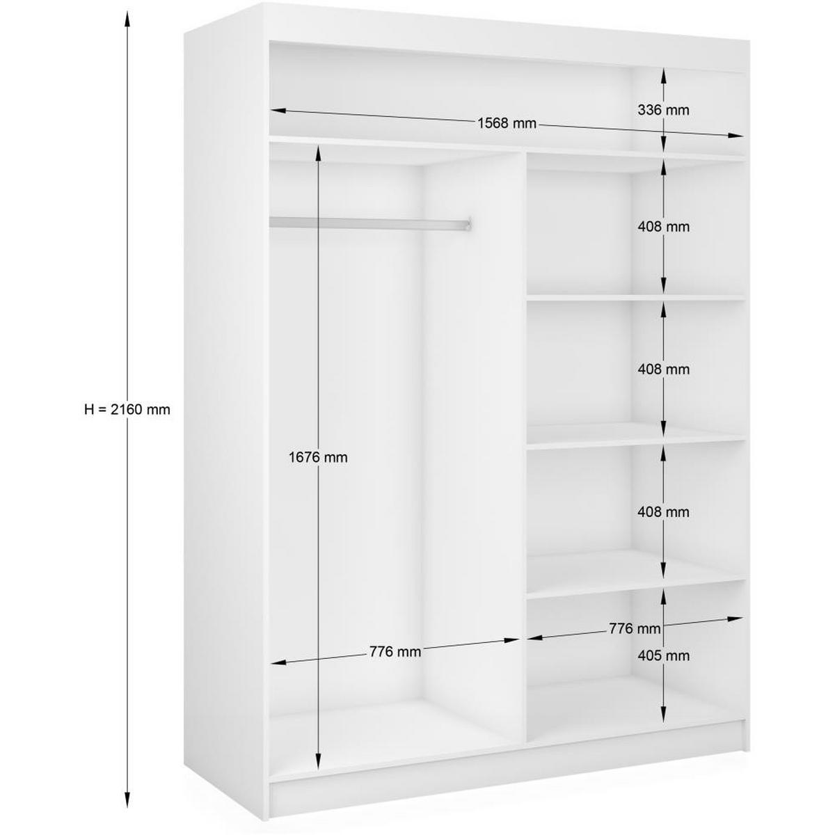 SCHWEBETÜRENSCHRANK Mario 160/216/61 graphit - Graphitfarben, Holzwerkstoff (160/216/61cm) - Beautysofa