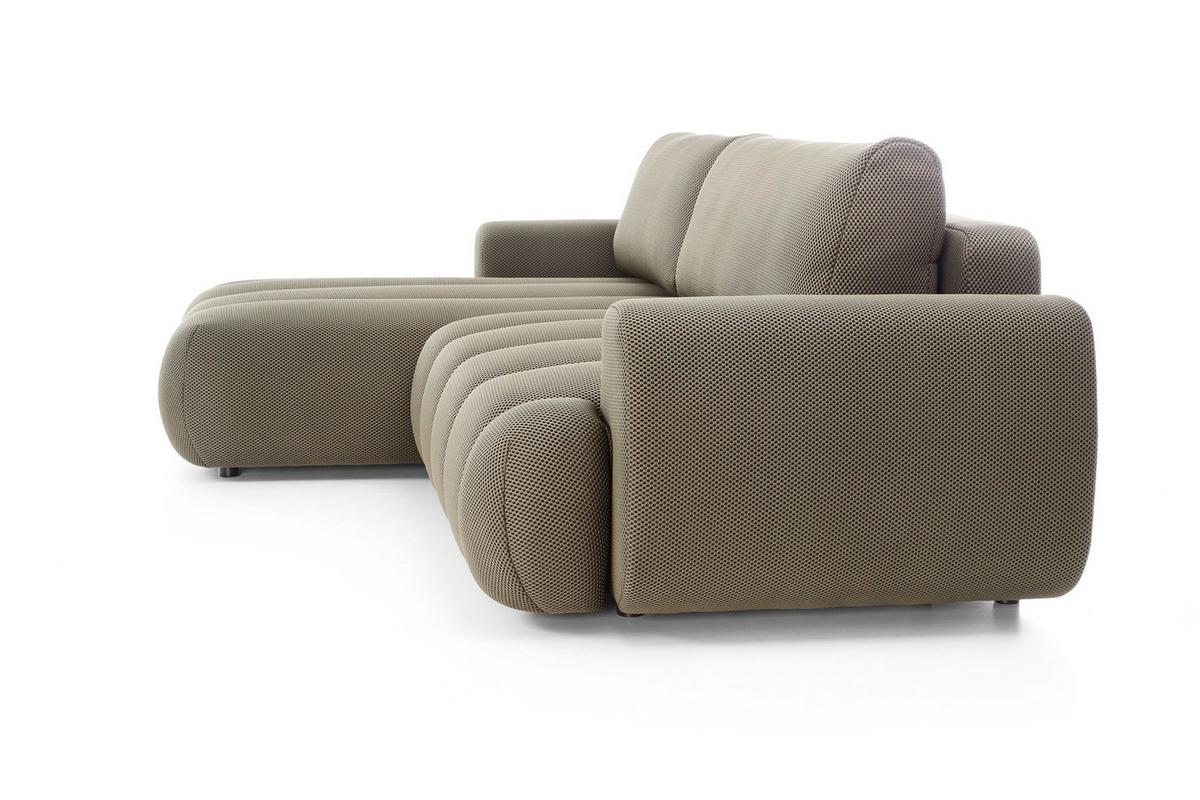 ECKSOFA SITO Braun Jersey mit Schlaffunktion - Braun, Holz (272/168cm) - MASSENO