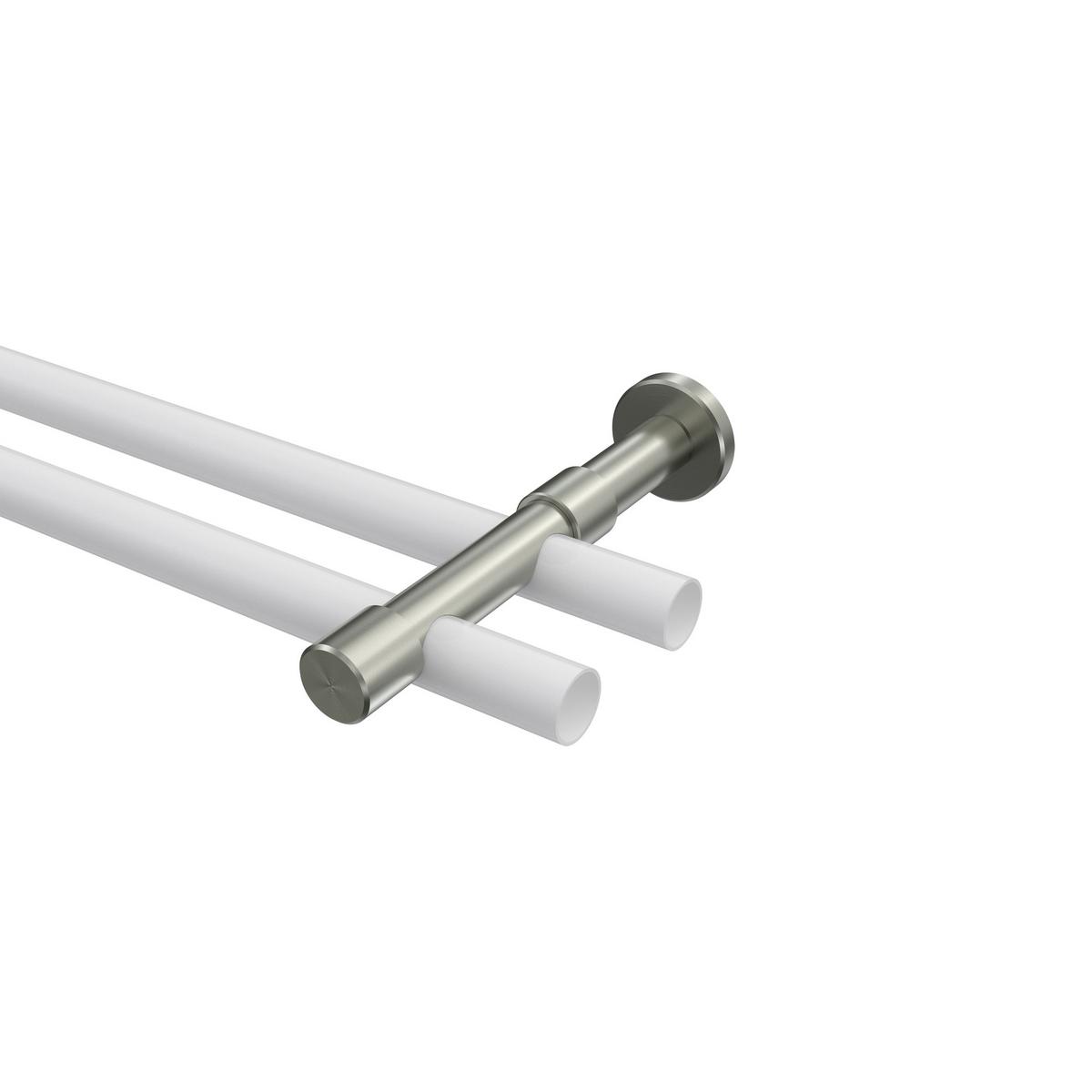 TRÄGER FÜR GARDINENSTANGEN 20 mm Ø, Prestige 2-läufig, Edelstahl-Optik - Edelstahlfarben, Metall (16.2/4/4cm) - INTERDECO