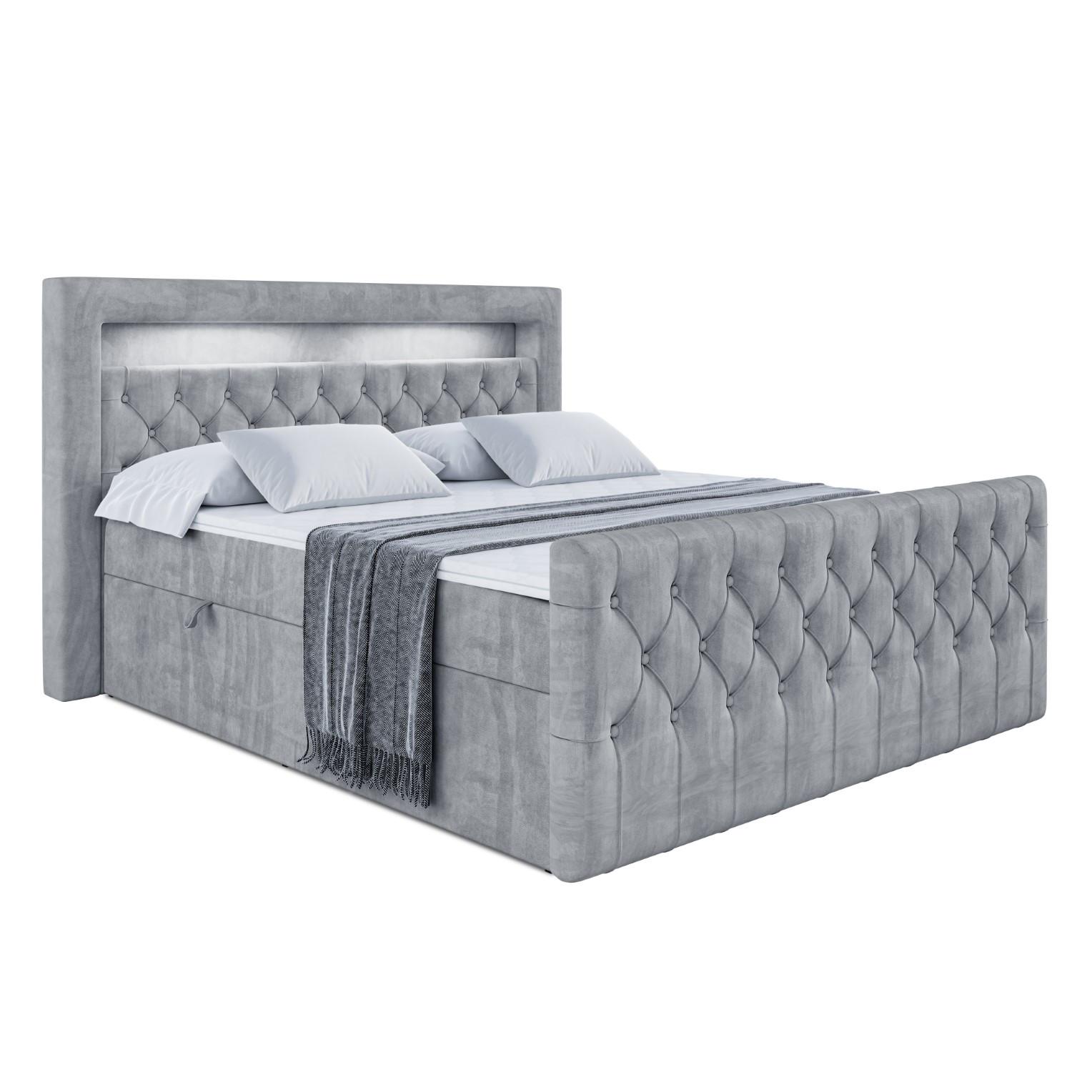 BOXBETT AURORA - 200x200 - H4 - Grau - Grau, Holzwerkstoff (200/200cm) - ALTDECOR