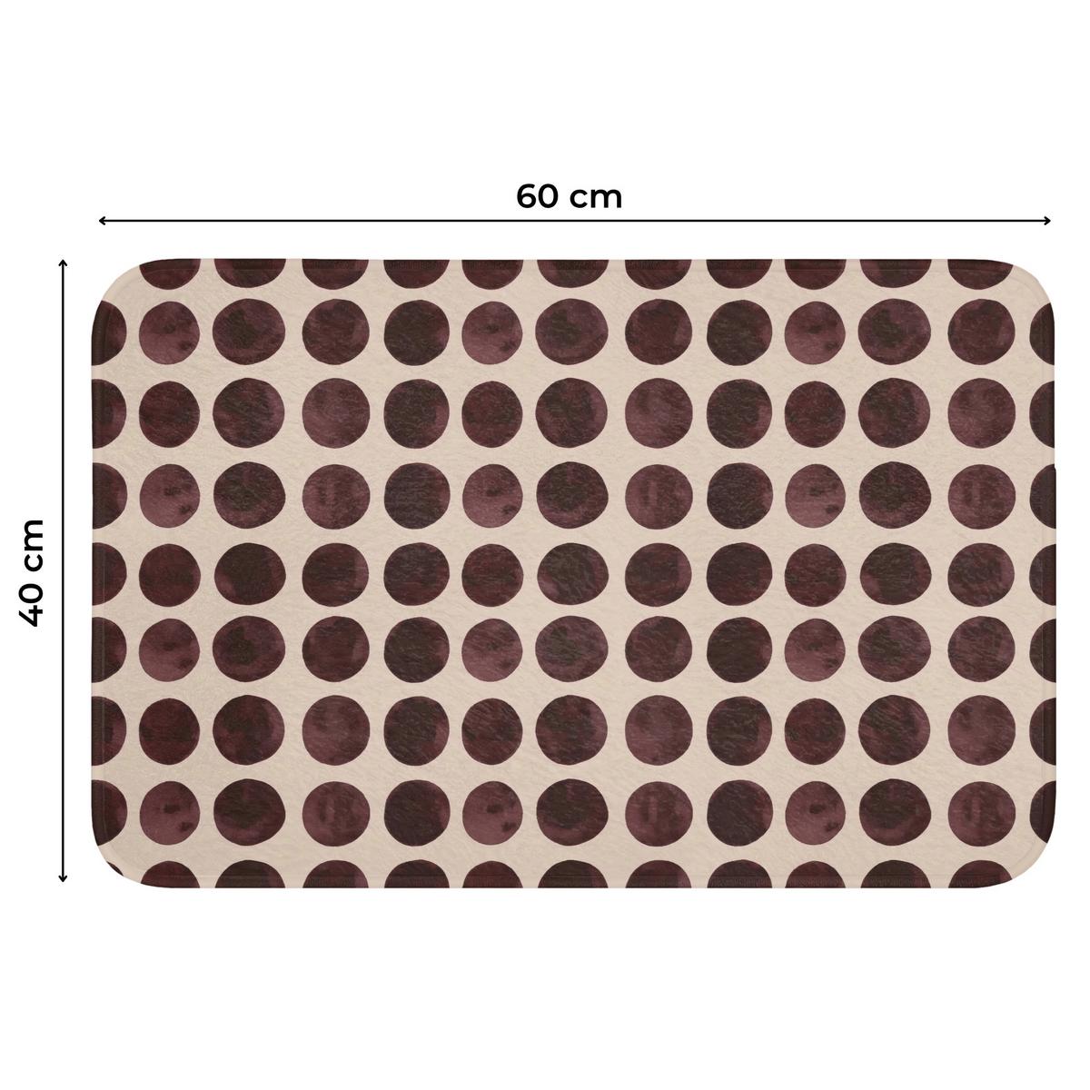 WC-VORLEGER Polka dots - Muster - Braun Toilettenvorleger 60x40 cm - Bordeaux, Textil (60/1cm) - OnlyWow