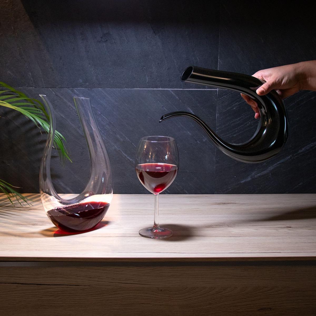 WEINKARAFFE Dekanter - Schwarz, Glas (0.75L) - Intirilife
