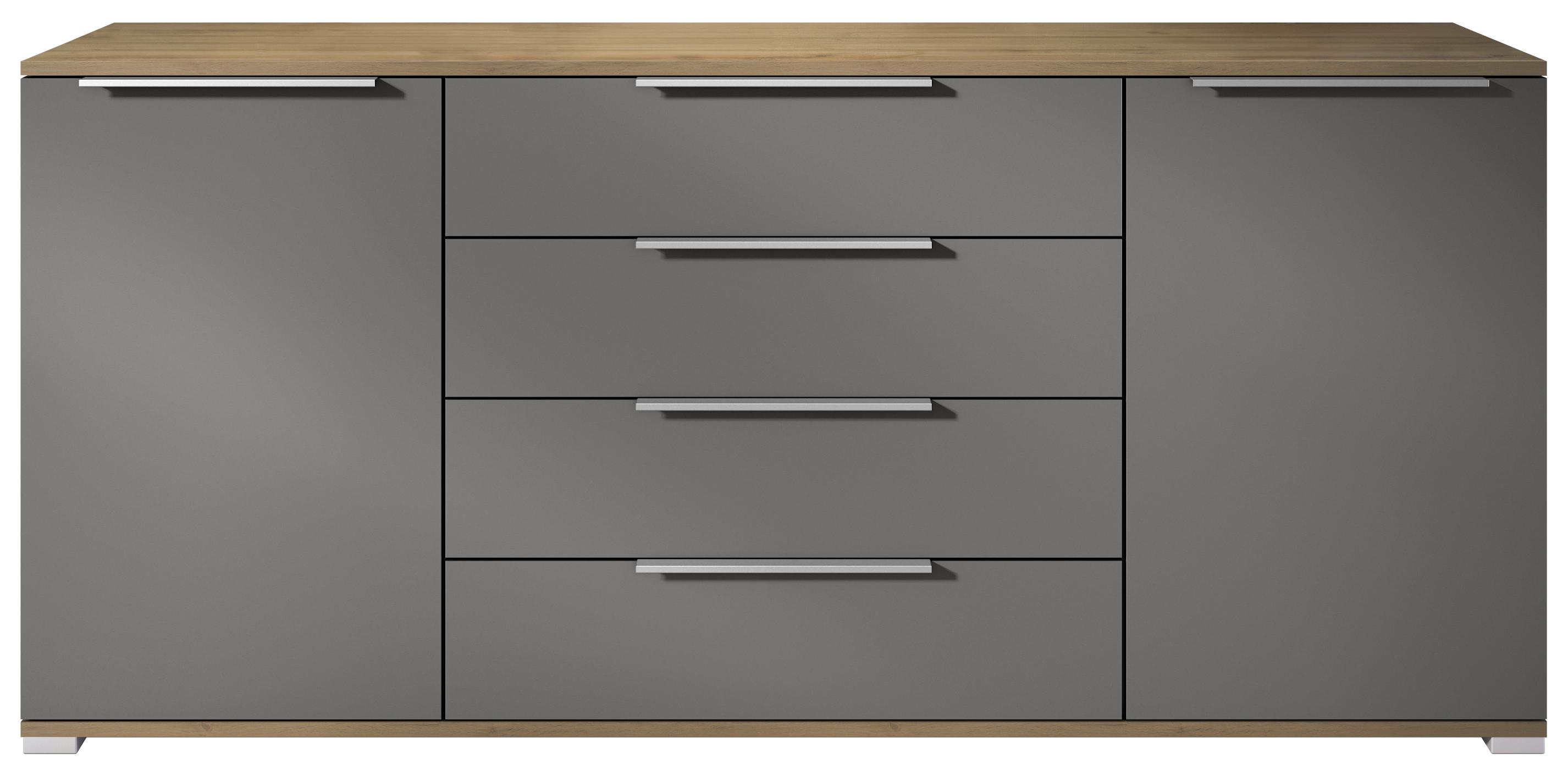 SIDEBOARD Linio Anthrazit matt - Anthrazit, Holzwerkstoff (166.5/75.5/35cm) - Vladon