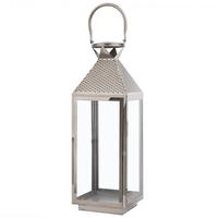 LATERNE Edelstahl 55 cm Silber Bali - Silberfarben, Metall (18/55/18cm) - Beliani