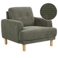 SESSEL Dunkelgrün Tuve - Hellbraun/Grün, Textil (88/85/90cm) - Beliani