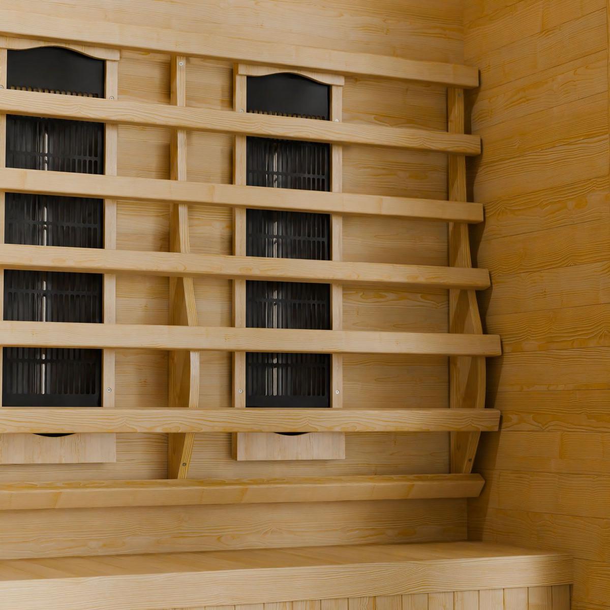 INFRAROTKABINE Nyborg E150K mit Keramik-, Flächenstrahler & Hemlockholz - Naturfarben, Holz (150/190/150cm) - Artsauna