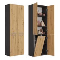BADEZIMMERSCHRANK Anthrazit, Artisan 60/174/30 - Anthrazit, Holzwerkstoff (60/174/30cm) - RAUMHIRSCH FURNITURE