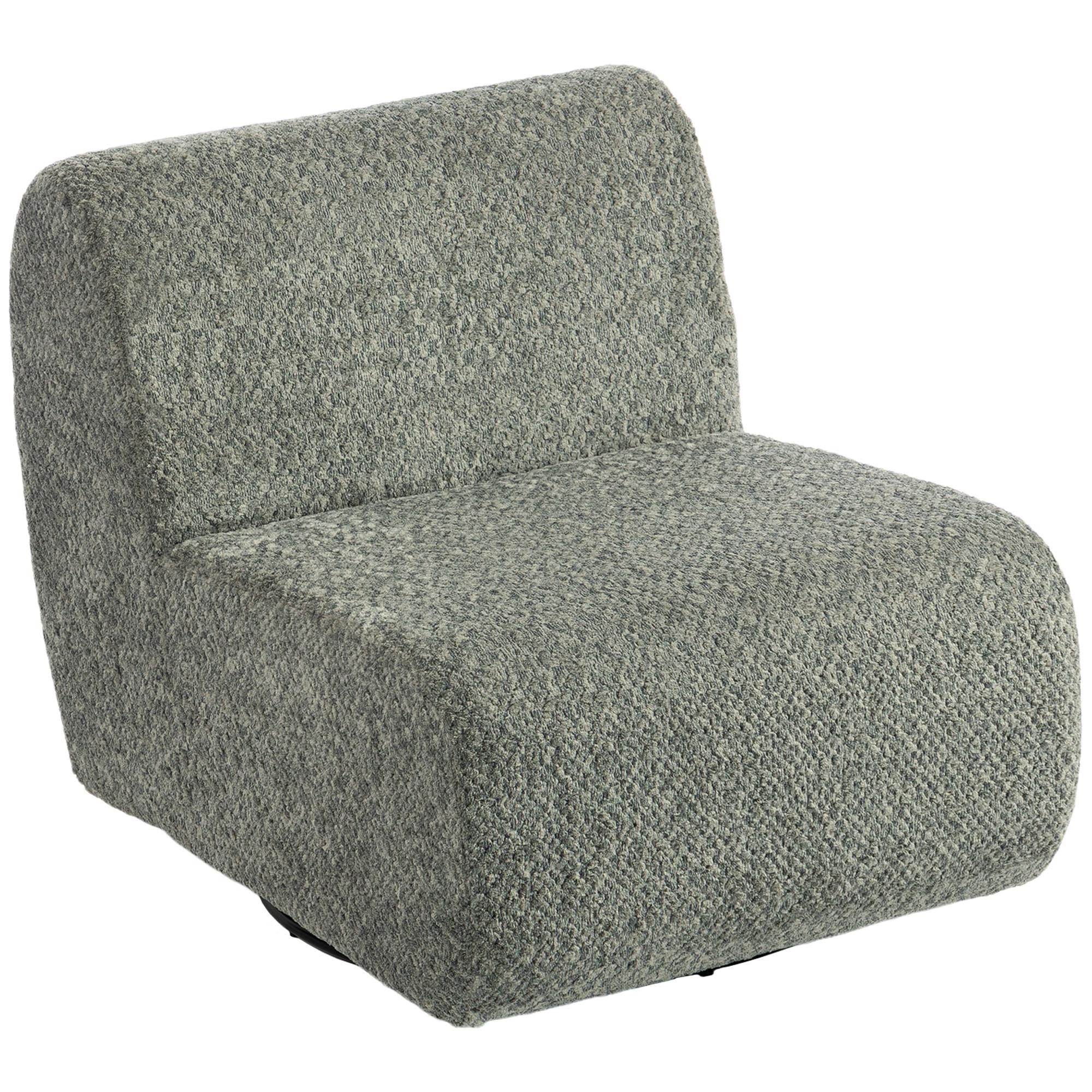SESSEL Chenille Grau - Schwarz/Grau, Textil/Metall (70/70/90cm) - HOMCOM