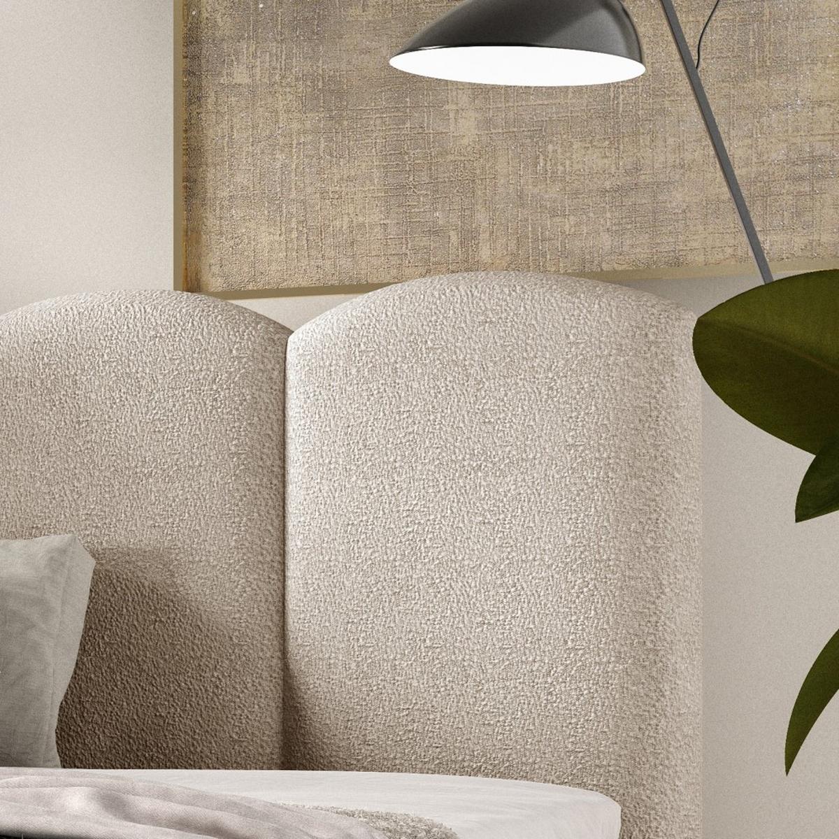 POLSTERBETT Bero, 200x200, Bouclé-Stoff, Beige - Beige, Textil (200/200cm) - Beautysofa