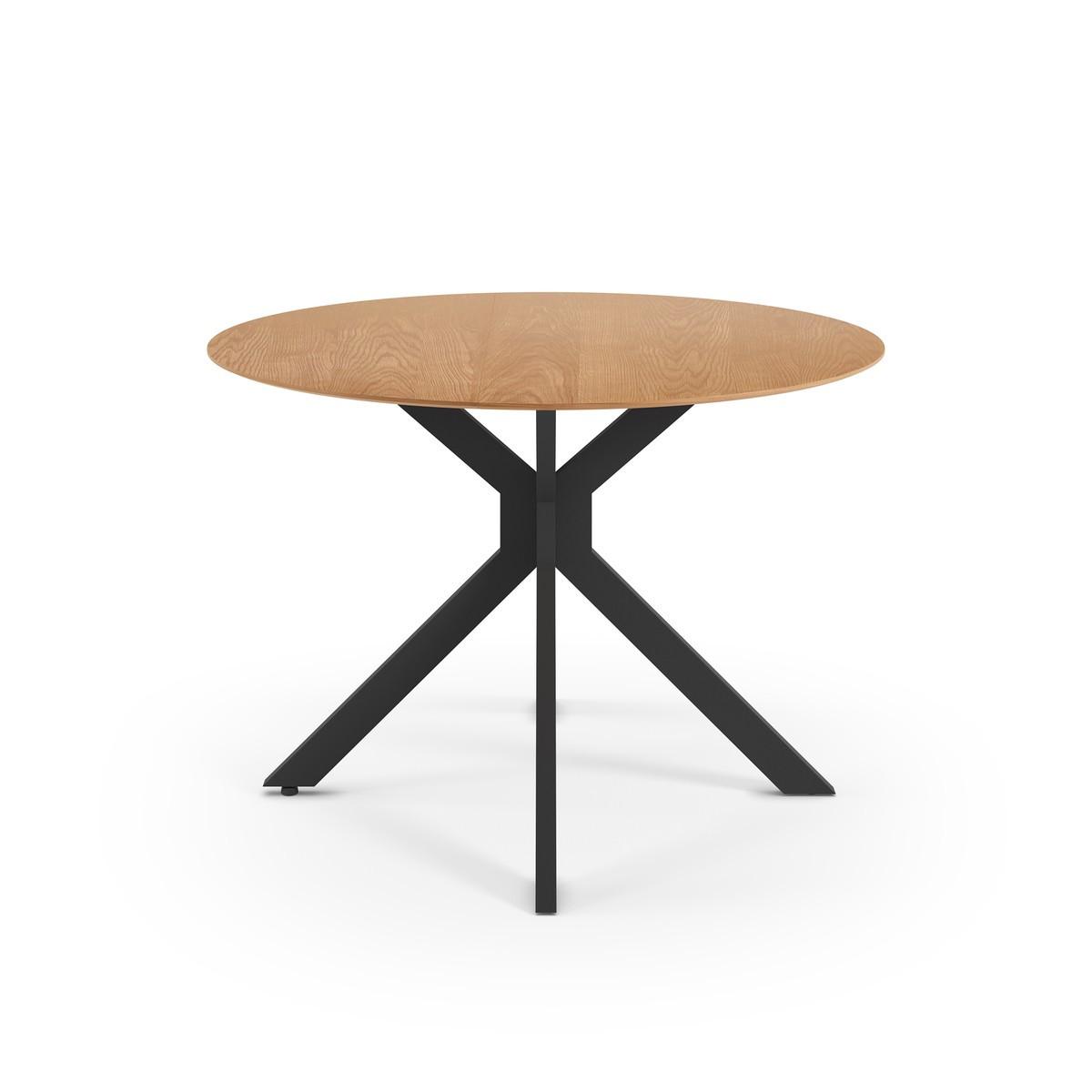 KLAPPTISCH runder mit Metallbeinen 110/110/75 cm - Eschefarben, Holzwerkstoff (117.5/110/75cm) - Calicosy