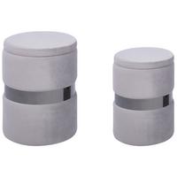 POUF Doris 35-30/35-30/44-36 cm - Grau, Textil (35/36/35cm) - Beliani