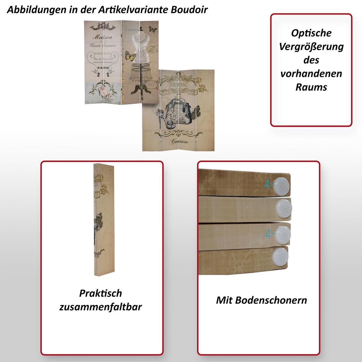 FOTO-PARAVENT Blau, Weiß - Blau/Weiß, Holz (160/180/2cm) - MCW