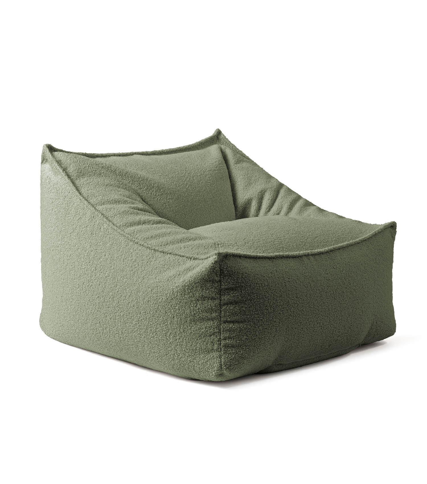 SITZSACK Bouclé Snug - Grün, Textil (95/75/60cm) - Mokebo