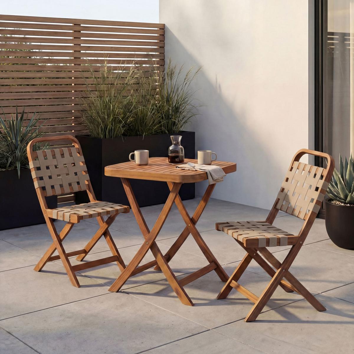 GARTEN-SET Braun, Creme - Creme/Braun, Holz - MCW