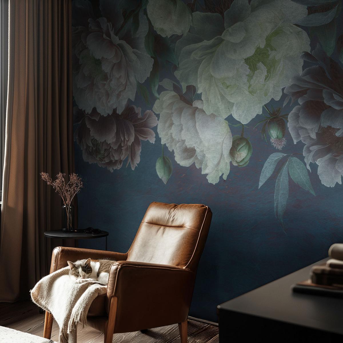 FOTOTAPETE 104x70 cm - Florale Eleganz - Pink, Textil (104/70cm) - Wallfluent