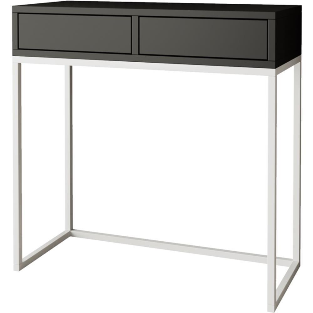KONSOLENTISCH Lango 80/85/35 schwarz mit weißen Matellbeinen - Schwarz/Weiß, Holzwerkstoff/Metall (35/80/85cm) - Beautysofa