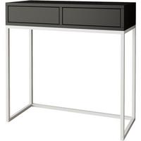 KONSOLENTISCH Lango 80/85/35 schwarz mit weißen Matellbeinen - Schwarz/Weiß, Holzwerkstoff/Metall (35/80/85cm) - Beautysofa