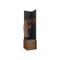 GARDEROBEN-SET Orion XXI - Nussbaumfarben/Schwarz, Holzwerkstoff/Kunststoff (42/186/46cm) - MIRJAN24