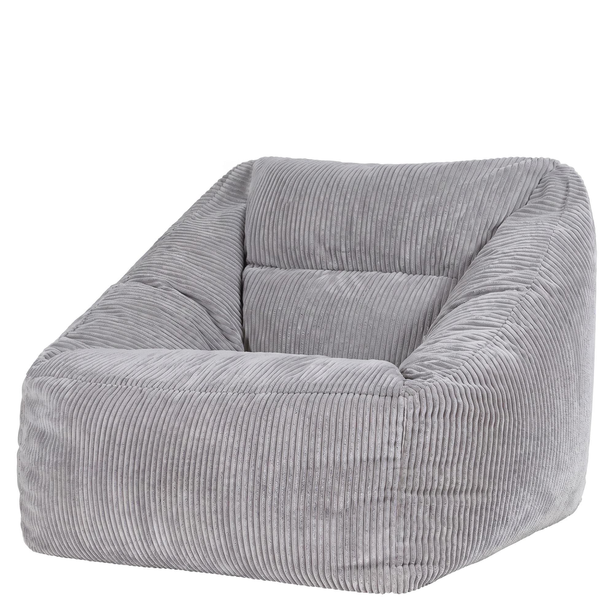 SITZSACK Cord Sessel Natalia - Hellgrau/Grau, Textil (97/73/84cm) - icon