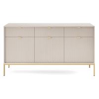 VELLORE Sideboard - Ecru/Beige, Holzwerkstoff/Metall (154/83/39cm) - Selsey