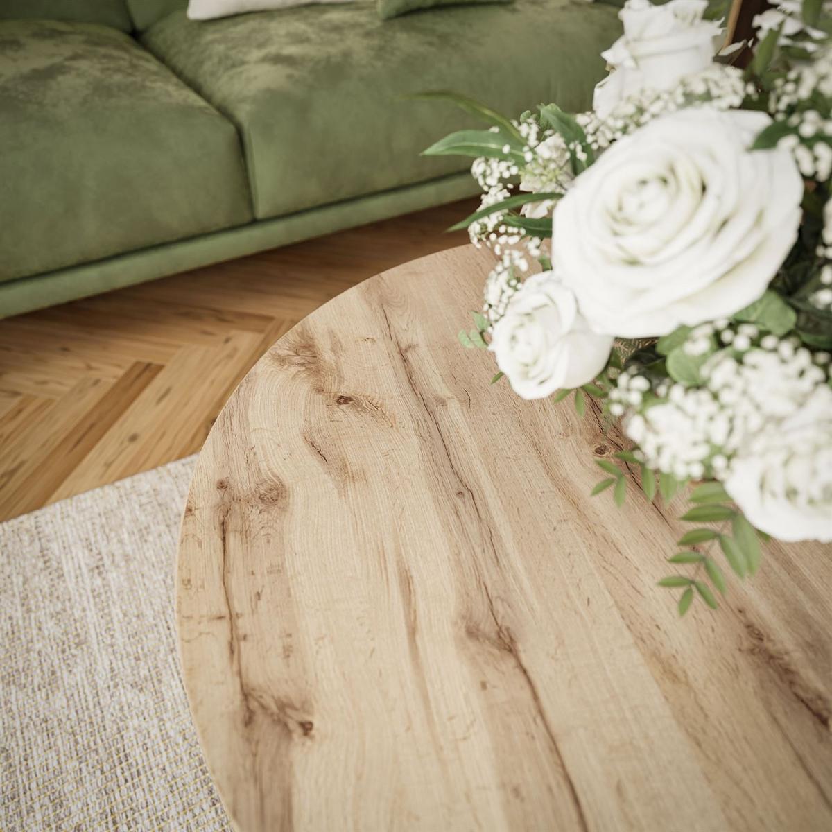 COUCHTISCH LORI LOFT - Weiß/Braun, Holzwerkstoff (70/70/48cm) - Lookway