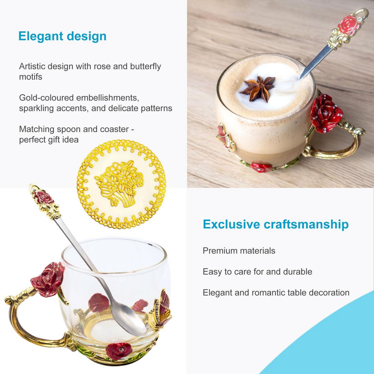 TEETASSE KAFFEETASSE - Transparent, Glas (0.25L) - Intirilife