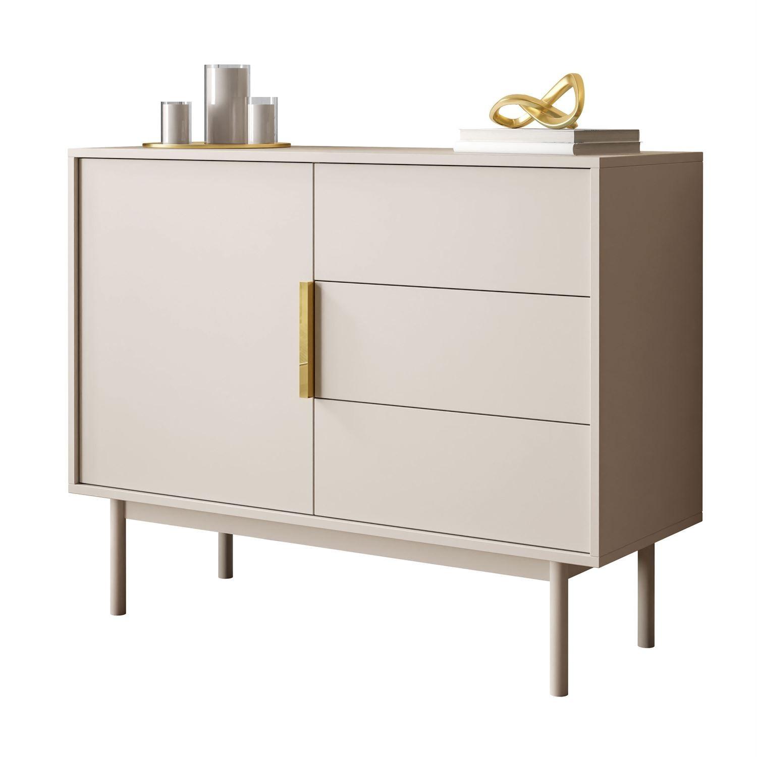KOMMODE MIRACLE 1D3S mit Schubladen eintrürig Kaschmir - Kaschmir, Holzwerkstoff (104/82/39cm) - Lookway