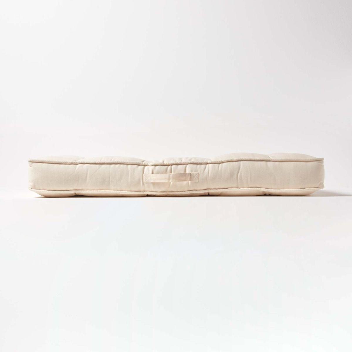 SITZAUFLAGE für Zweisitzer-Sofa 100 x 48 cm – dickes Sitzkissen crème - Creme, Textil (48/100/10cm) - Homescapes