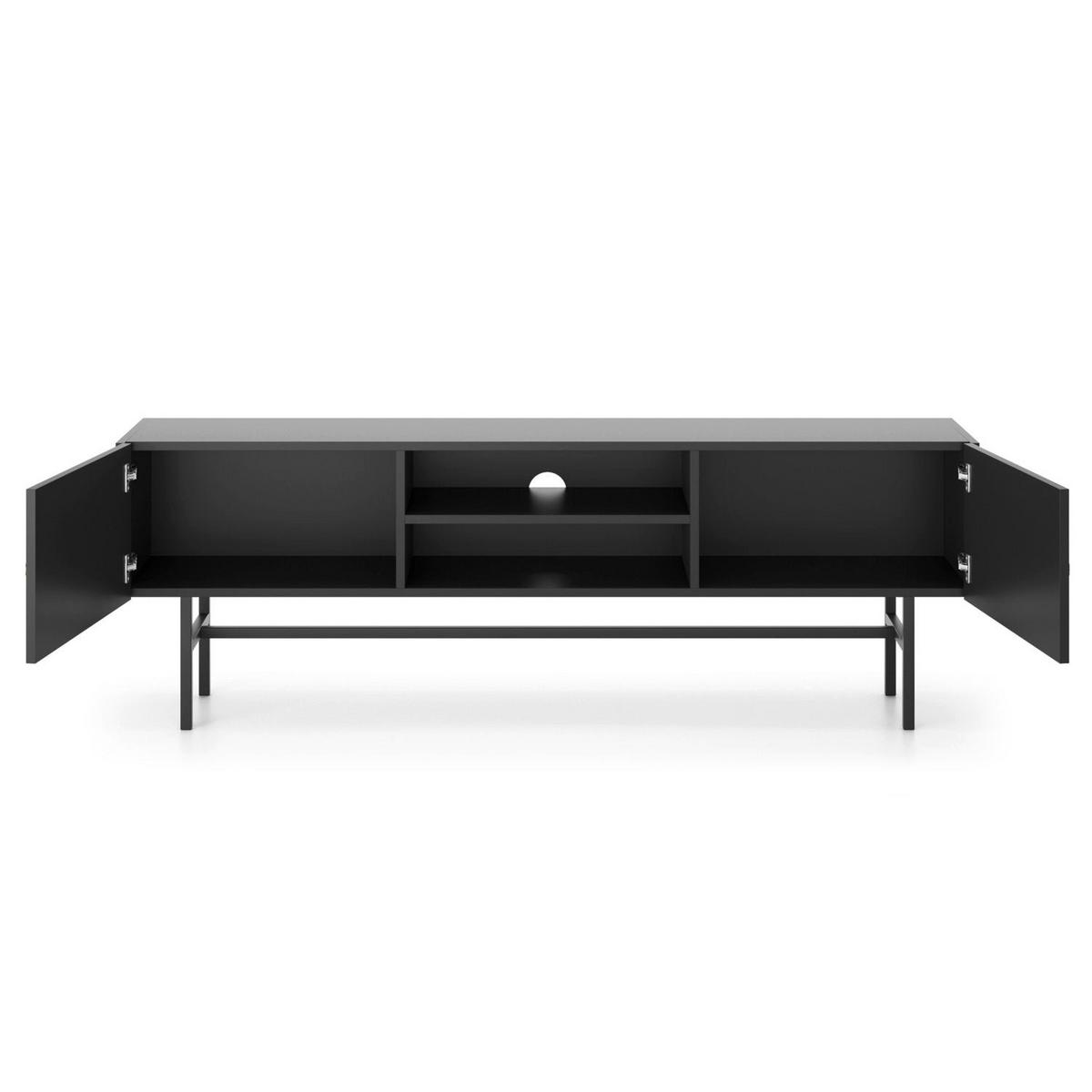 TV-LOWBOARD Divenos Schwarz 155 cm - Goldfarben/Schwarz, Holzwerkstoff/Metall (155/52/35cm) - Selsey
