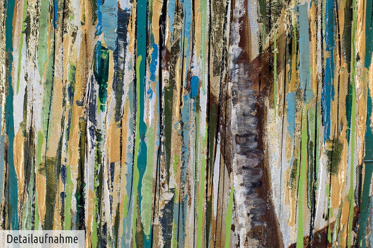 ACRYLBILD HANDGEMALT 80/80 cm - Grün, Holz/Textil (80/80cm) - KUNSTLOFT