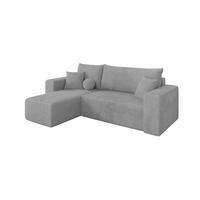 ECKSOFA mit Schlaffunktion Ottomane Links SENO-L 249x139x85 Grau Cord - Schwarz/Grau, Holzwerkstoff/Kunststoff (249/139cm) - ALTDECOR