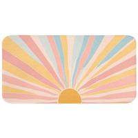 BADEMATTE Illustration - Sonne - Pastellfarben 120x60 cm - Pastellblau, Textil (120/60cm) - OnlyWow